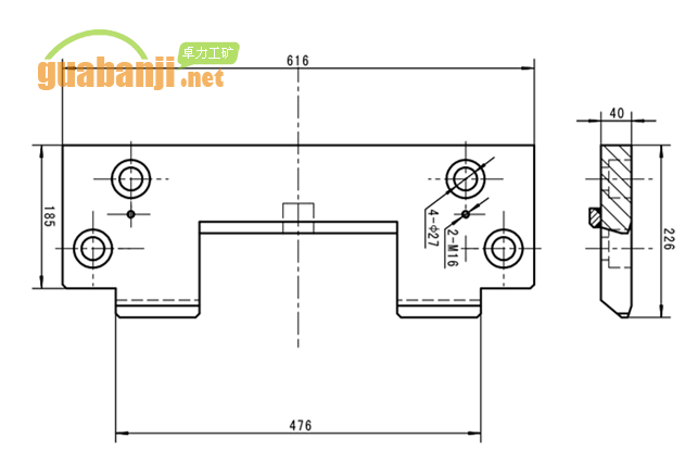 206S800102型護(hù)板、舌板尺寸圖